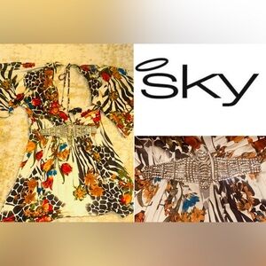 Floral and Animal Print Kimono Top